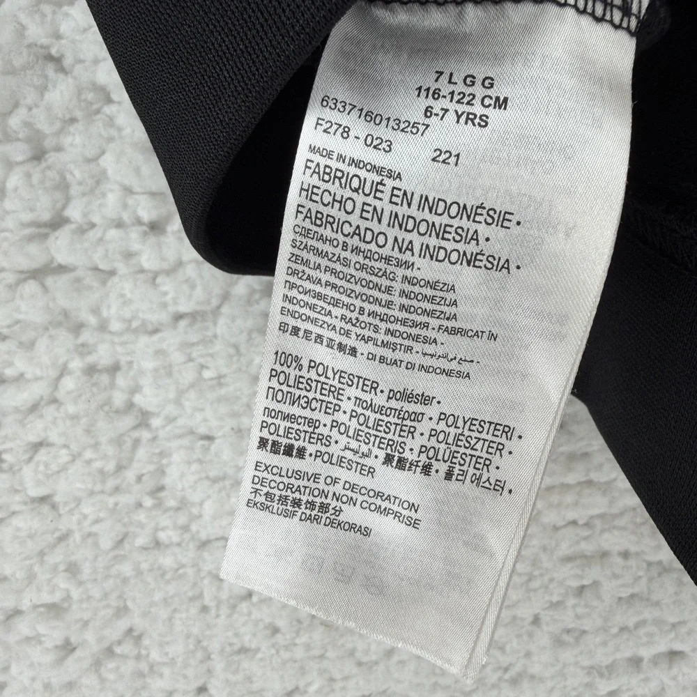 Nike Jacket Youth 7 Black Full Zip Track Jacket Logo Tape‎ Sleeves Athletic